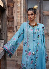 Elan Luxury Embroidered Lawn 3 Piece Unstitched Suit EL25LL ISLA BLEU EL25-11 A